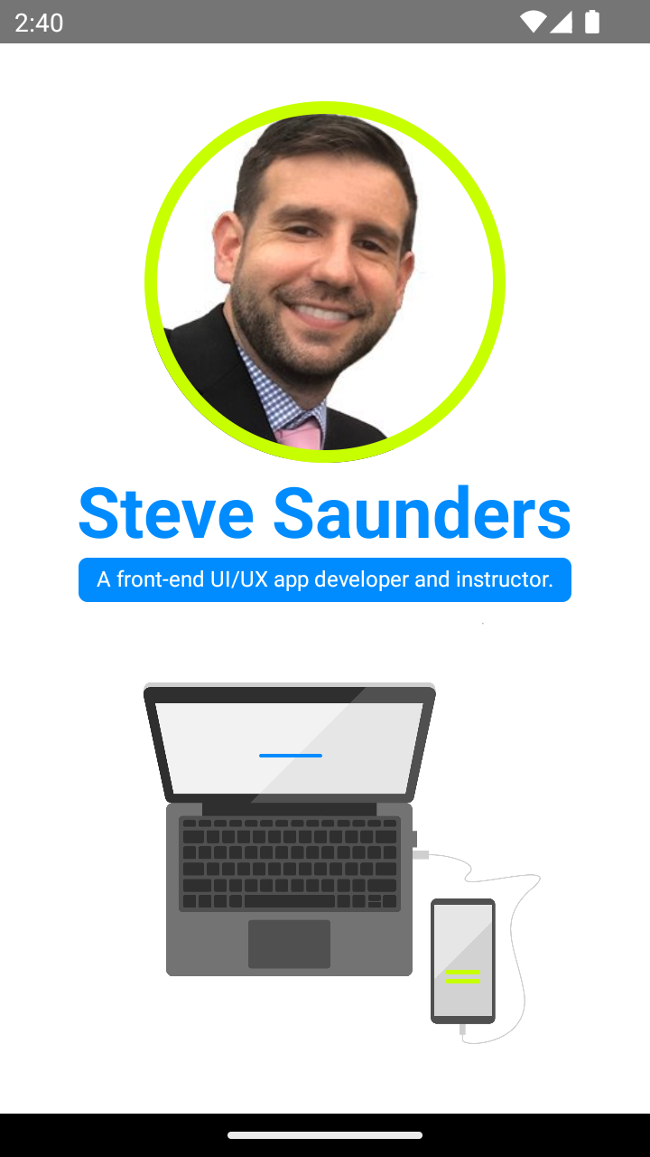 front of digital business card